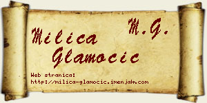 Milica Glamočić vizit kartica